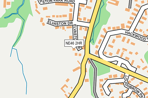 NE46 2HR map - OS OpenMap – Local (Ordnance Survey)