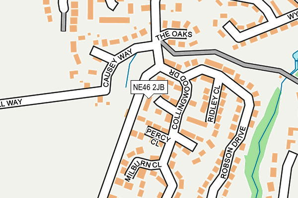 NE46 2JB map - OS OpenMap – Local (Ordnance Survey)