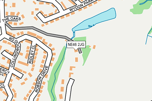 NE46 2JG map - OS OpenMap – Local (Ordnance Survey)