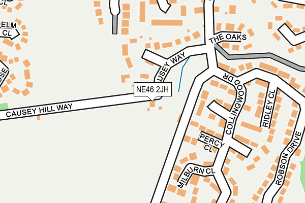 NE46 2JH map - OS OpenMap – Local (Ordnance Survey)