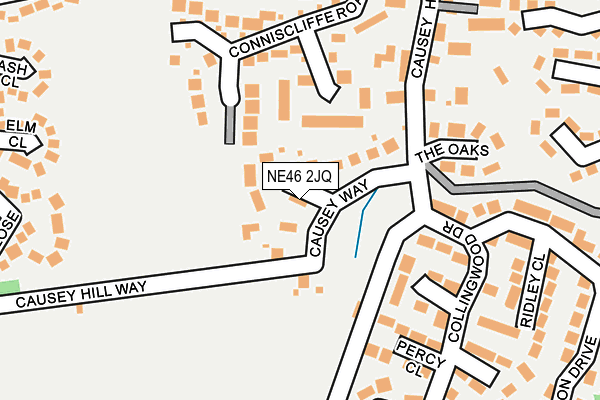 NE46 2JQ map - OS OpenMap – Local (Ordnance Survey)