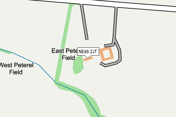 NE46 2JT map - OS OpenMap – Local (Ordnance Survey)