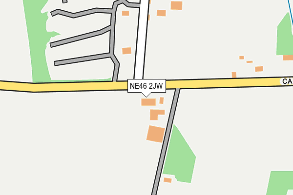 NE46 2JW map - OS OpenMap – Local (Ordnance Survey)