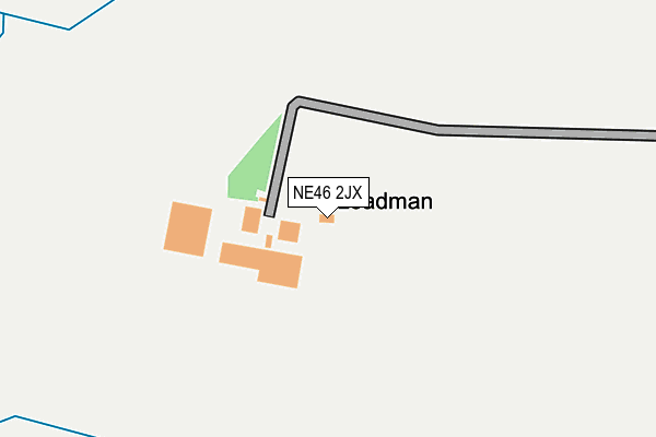 NE46 2JX map - OS OpenMap – Local (Ordnance Survey)