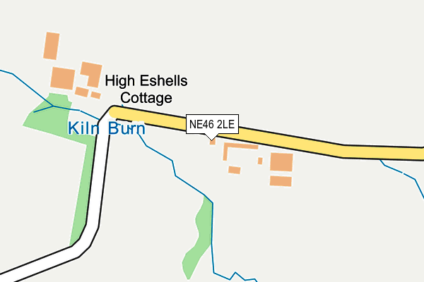 NE46 2LE map - OS OpenMap – Local (Ordnance Survey)
