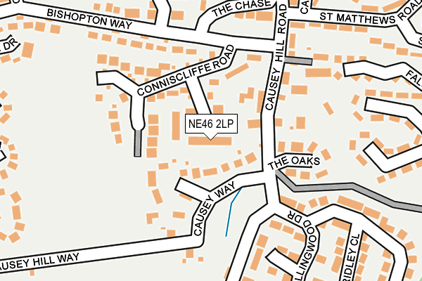 NE46 2LP map - OS OpenMap – Local (Ordnance Survey)