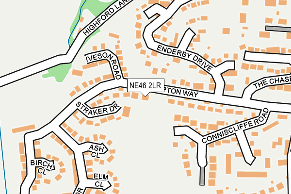 NE46 2LR map - OS OpenMap – Local (Ordnance Survey)