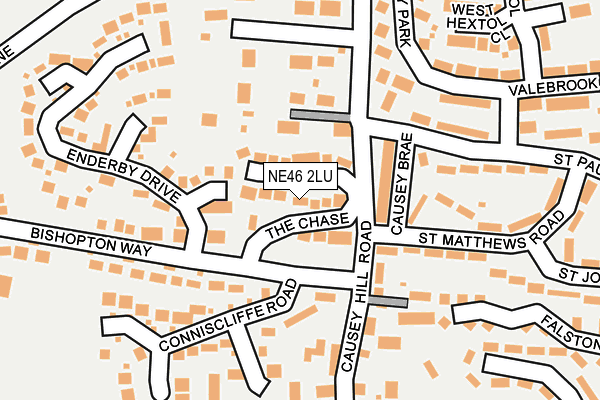 NE46 2LU map - OS OpenMap – Local (Ordnance Survey)