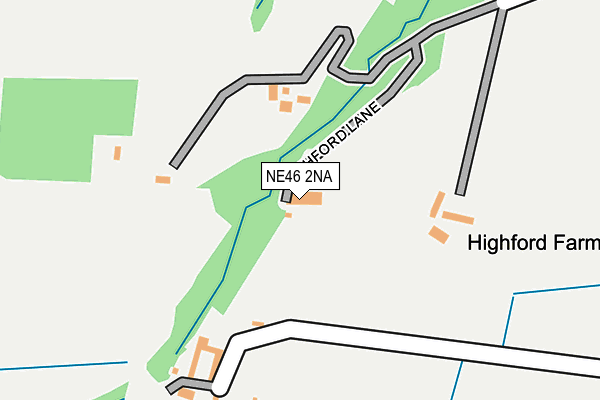 NE46 2NA map - OS OpenMap – Local (Ordnance Survey)