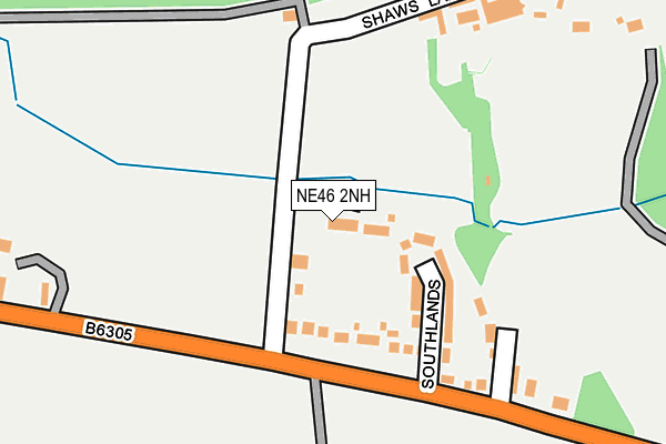 NE46 2NH map - OS OpenMap – Local (Ordnance Survey)