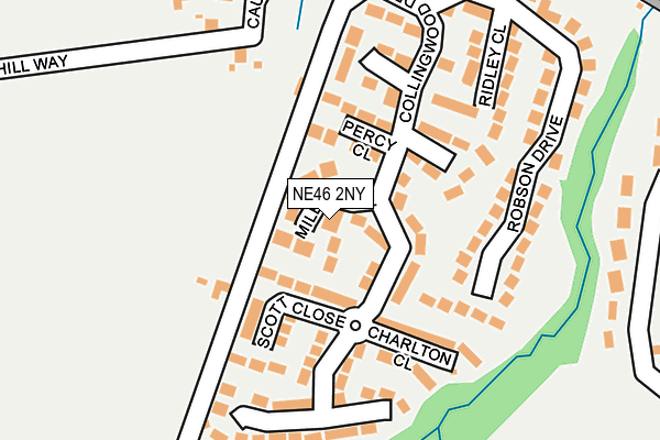 NE46 2NY map - OS OpenMap – Local (Ordnance Survey)