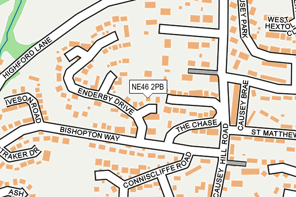 NE46 2PB map - OS OpenMap – Local (Ordnance Survey)