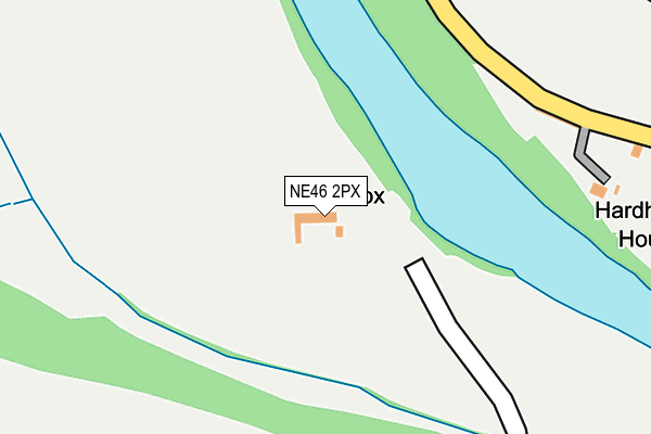 NE46 2PX map - OS OpenMap – Local (Ordnance Survey)