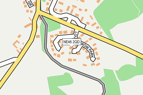 NE46 2QD map - OS OpenMap – Local (Ordnance Survey)
