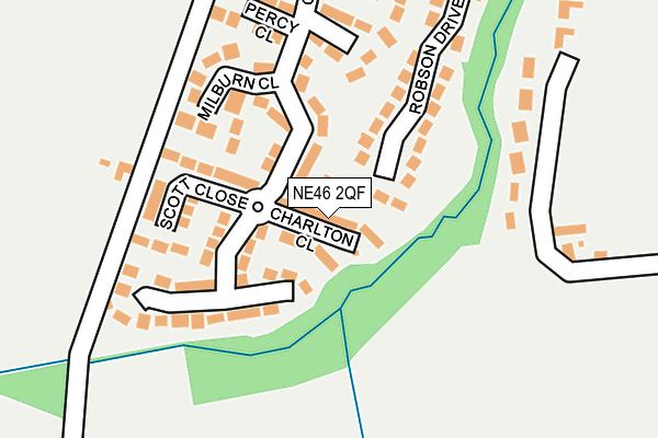 NE46 2QF map - OS OpenMap – Local (Ordnance Survey)