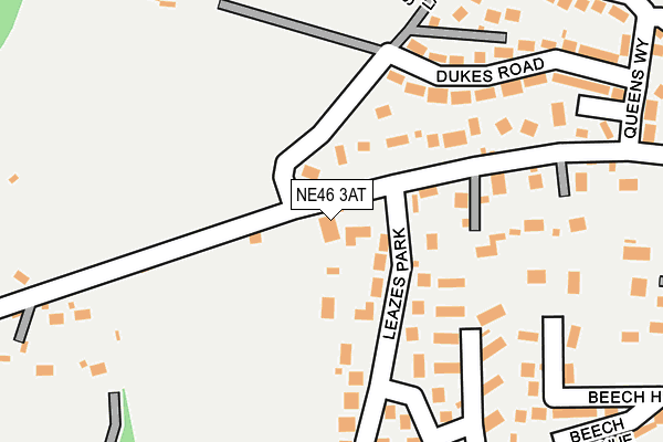 NE46 3AT map - OS OpenMap – Local (Ordnance Survey)