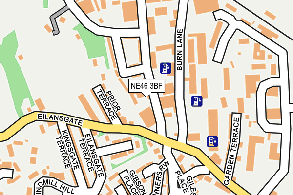NE46 3BF map - OS OpenMap – Local (Ordnance Survey)