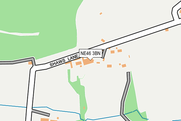 NE46 3BN map - OS OpenMap – Local (Ordnance Survey)