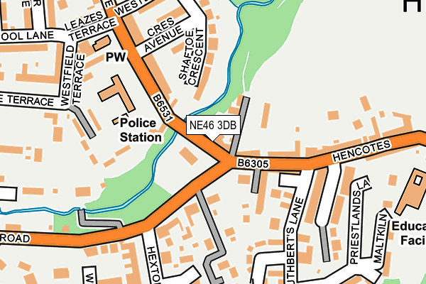 NE46 3DB map - OS OpenMap – Local (Ordnance Survey)