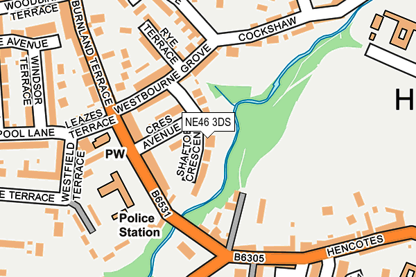 NE46 3DS map - OS OpenMap – Local (Ordnance Survey)