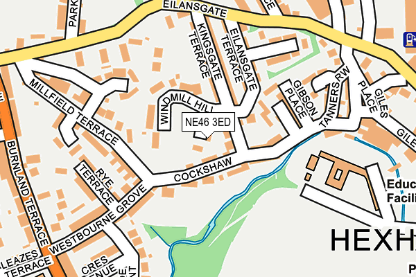 NE46 3ED map - OS OpenMap – Local (Ordnance Survey)