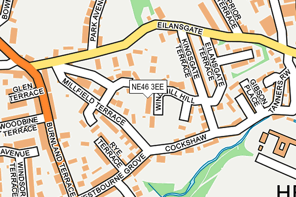NE46 3EE map - OS OpenMap – Local (Ordnance Survey)
