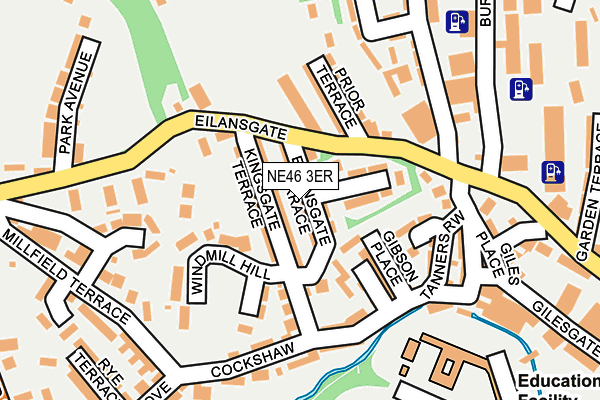 NE46 3ER map - OS OpenMap – Local (Ordnance Survey)