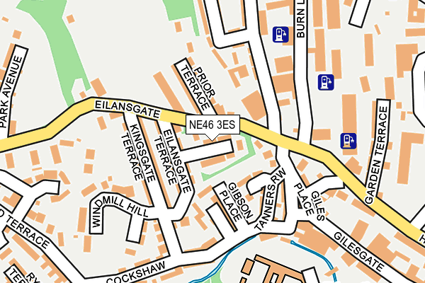 NE46 3ES map - OS OpenMap – Local (Ordnance Survey)