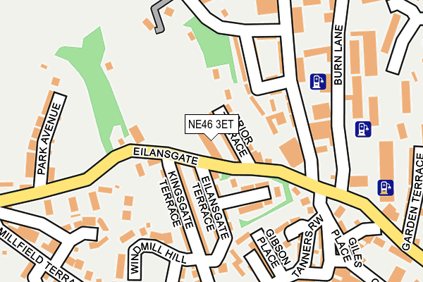 NE46 3ET map - OS OpenMap – Local (Ordnance Survey)