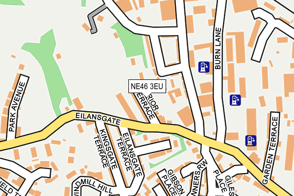 NE46 3EU map - OS OpenMap – Local (Ordnance Survey)