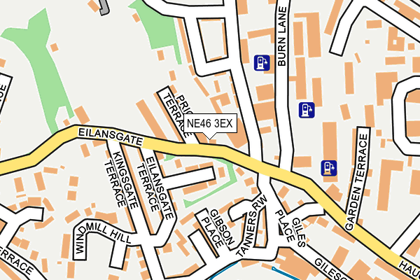 NE46 3EX map - OS OpenMap – Local (Ordnance Survey)