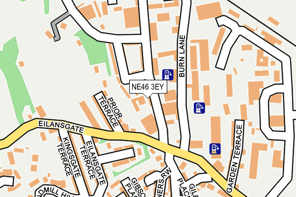NE46 3EY map - OS OpenMap – Local (Ordnance Survey)