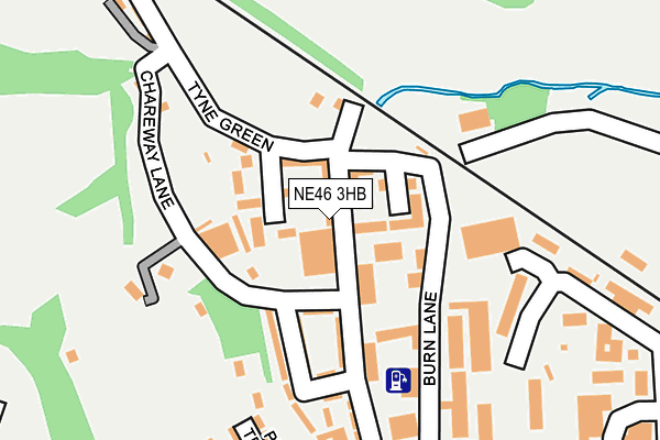 NE46 3HB map - OS OpenMap – Local (Ordnance Survey)