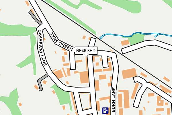 NE46 3HD map - OS OpenMap – Local (Ordnance Survey)