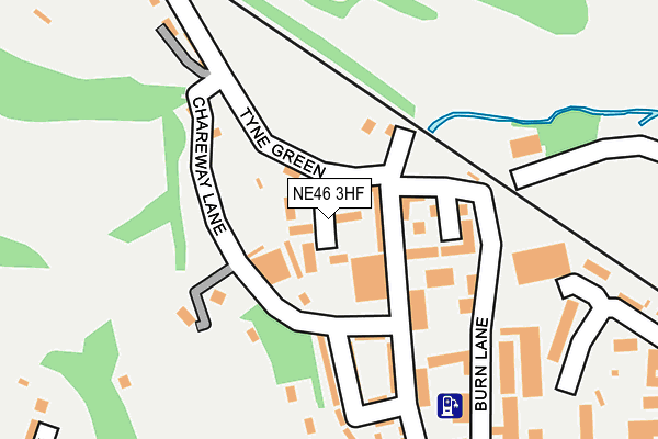 NE46 3HF map - OS OpenMap – Local (Ordnance Survey)