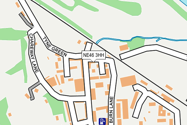 NE46 3HH map - OS OpenMap – Local (Ordnance Survey)