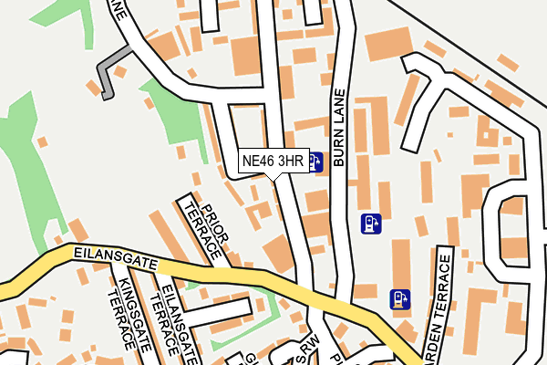 NE46 3HR map - OS OpenMap – Local (Ordnance Survey)