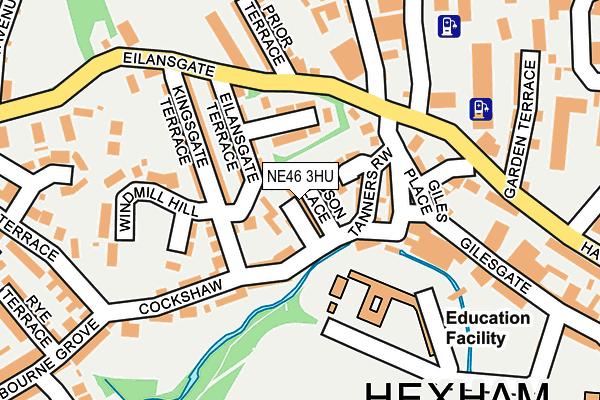 NE46 3HU map - OS OpenMap – Local (Ordnance Survey)