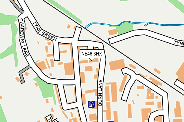 NE46 3HX map - OS OpenMap – Local (Ordnance Survey)