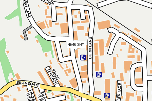 NE46 3HY map - OS OpenMap – Local (Ordnance Survey)
