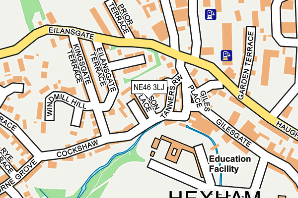 NE46 3LJ map - OS OpenMap – Local (Ordnance Survey)