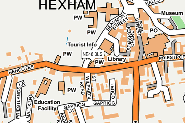 Map of HEXHAM BOOK FESTIVAL C.I.C at local scale