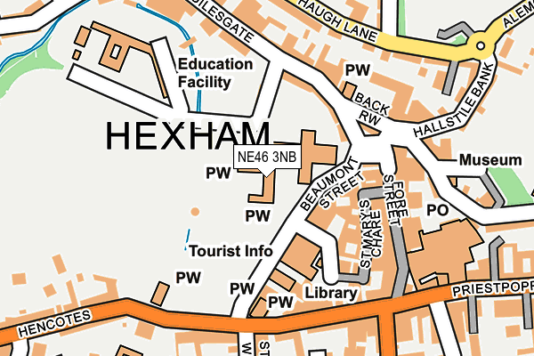 Map of HEXHAM ABBEY TRADING LIMITED at local scale