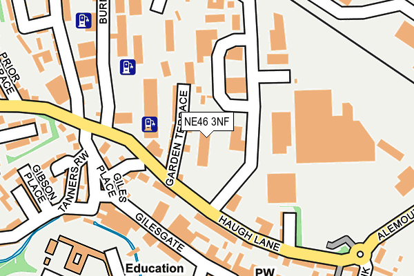 NE46 3NF map - OS OpenMap – Local (Ordnance Survey)