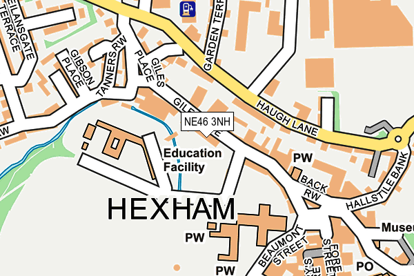 NE46 3NH map - OS OpenMap – Local (Ordnance Survey)