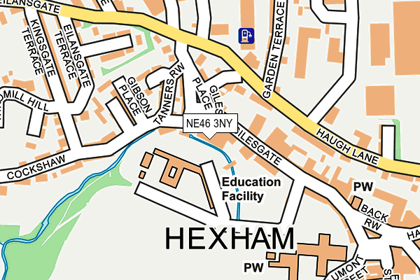 NE46 3NY map - OS OpenMap – Local (Ordnance Survey)