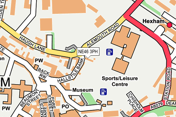 NE46 3PH map - OS OpenMap – Local (Ordnance Survey)