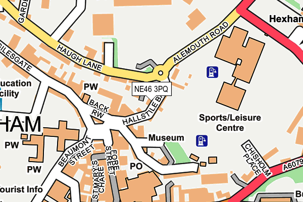 NE46 3PQ map - OS OpenMap – Local (Ordnance Survey)