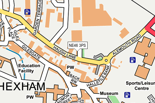 NE46 3PS map - OS OpenMap – Local (Ordnance Survey)