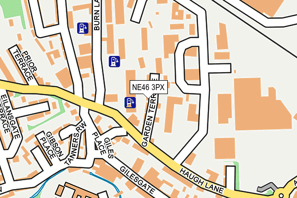 NE46 3PX map - OS OpenMap – Local (Ordnance Survey)